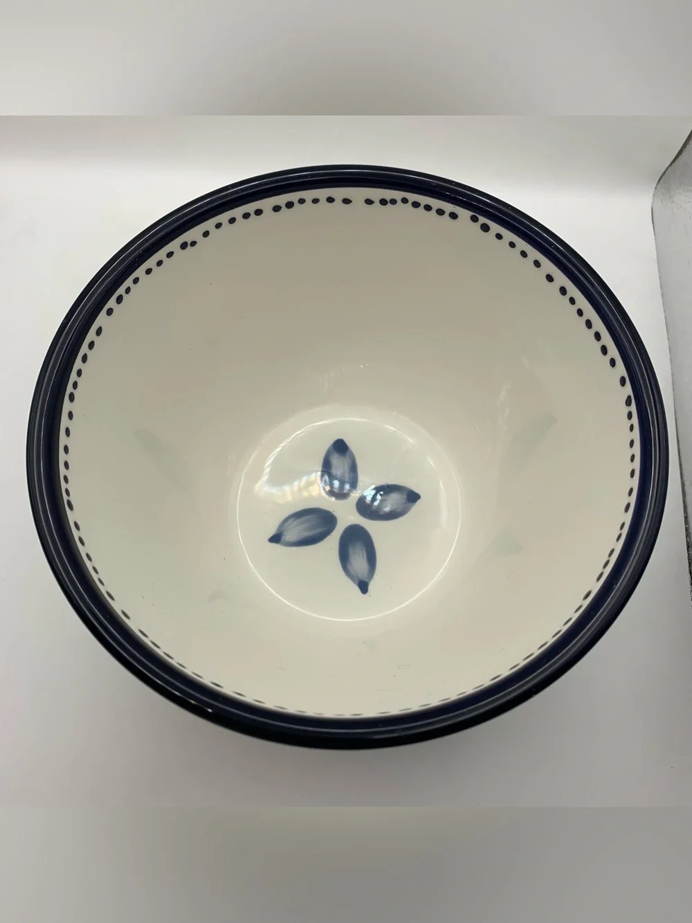 Pottery Barn Tiburon Blue Dots Leaves set of 2 Coupe Soup Cereal Bowls